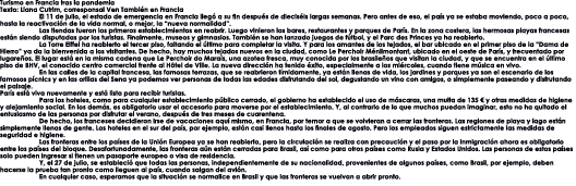 Turismo en Francia tras la pandemia Texto: Liana Cutrim, corresponsal Ven Tambi n en Francia El 11 de julio, el estad   