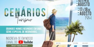 Webinário ‘Cenários do Turismo’ acontece entre os dias 10 e 18 de agosto