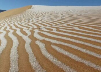 Neve cai no meio do deserto em evento raro